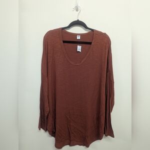 Old Navy Orange Boxy Long Sleeve Top